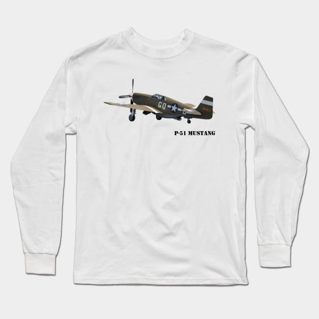 Mustang (front print) Long Sleeve T-Shirt by Doc Dakota's Trading Post